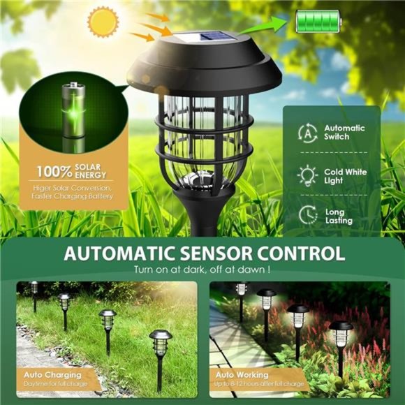 Solar Lights for Outside, Solar Outdoor Lights 8 Pack, Up to 10 Hrs Auto On/Off - Picture 2 of 7